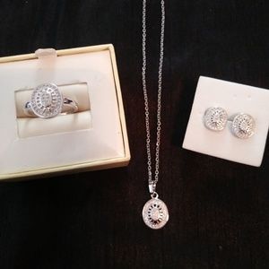 Gorgeous white gold Swarovski Crystal set